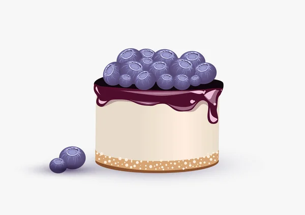 Blåbär Och Choklad Grädde Tårta — Stock vektor