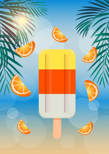 Ice Cream Orange — Stock Vector