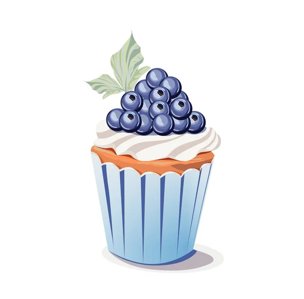 Muffin Blueberry Śmietany Jagód — Wektor stockowy