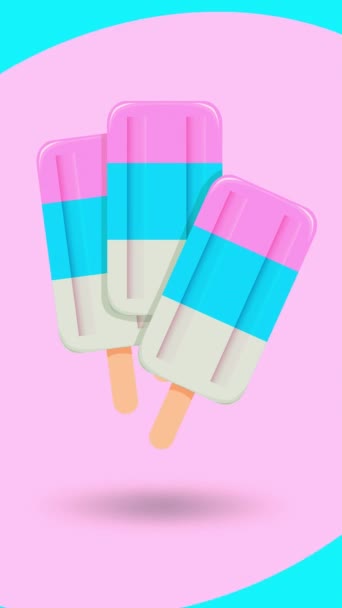 Ice Cream Stick Animated Background — Stock Video