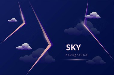 gökyüzü ve geometrik şekiller in görüntüsü ile koyu renklerde vektör deseni