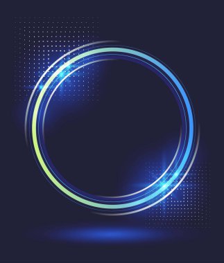 neon parlak vektör çemberi koyu arkaplanda
