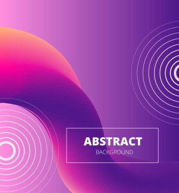 Vücut dalgası ve ince beyaz daireli parlak mor vektör şablonu