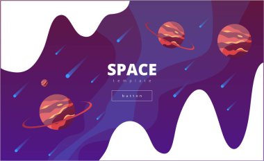 Gezegenler ve kuyrukluyıldızlarla süslü uzay arkaplanı