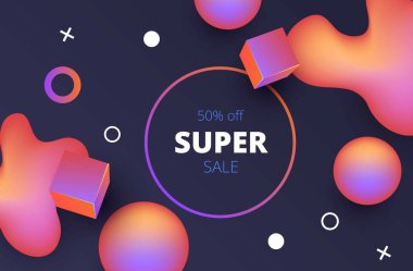 Hacim çokrenkli geometrik şekillere sahip modaya uygun koyu arkaplan