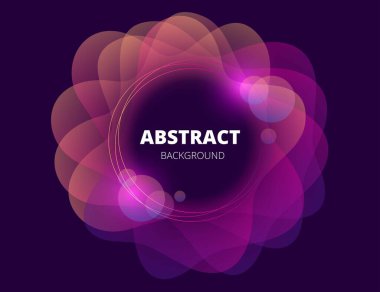 Merkezde koyu mavi arkaplanda şekilsiz şekilli soyut vektör şablonu