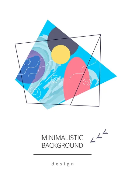 Minimalistische Vector Flyer Template Met Witte Achtergrond Platte Geometrische Abstractie — Stockvector