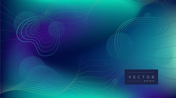 Modèle Vectoriel Bleu Clair Vert Avec Grille Lignes Ondulées — Image vectorielle