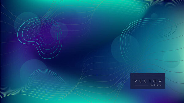 bright blue green vector template with wavy lines grid