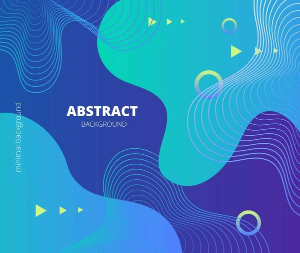 Dalgalı çizgiler ve geometrik şekillerle zarif mavi vektör arkaplanı
