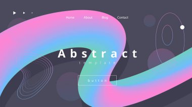 hacimsel çok renkli dalgalı çizgi ve diğer geometrik şekillerle parlak vektör soyutlaması