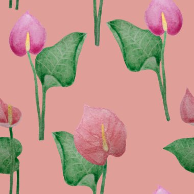 Hafif arkaplanda anthurium deseni