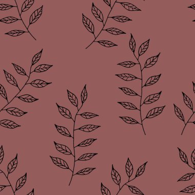 Açık kahverengi arkaplanda siyah desenli dallar