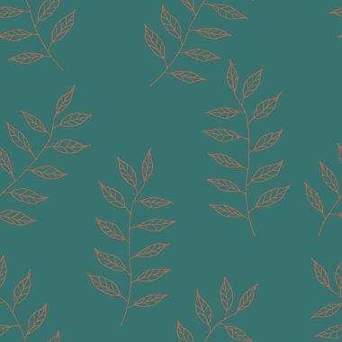 Turkuaz arka planda kırmızı desenler var.