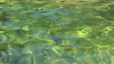 Hareket halindeki turkuaz yeşil su, Sierra de Gredos'ta dağ nehri, İspanya