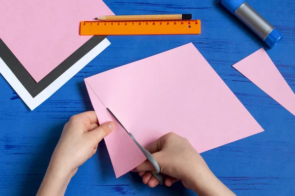 Como Fazer Envelope Forma Coelho Cumprimentos Páscoa Projecto Arte Infantil — Fotografia de Stock