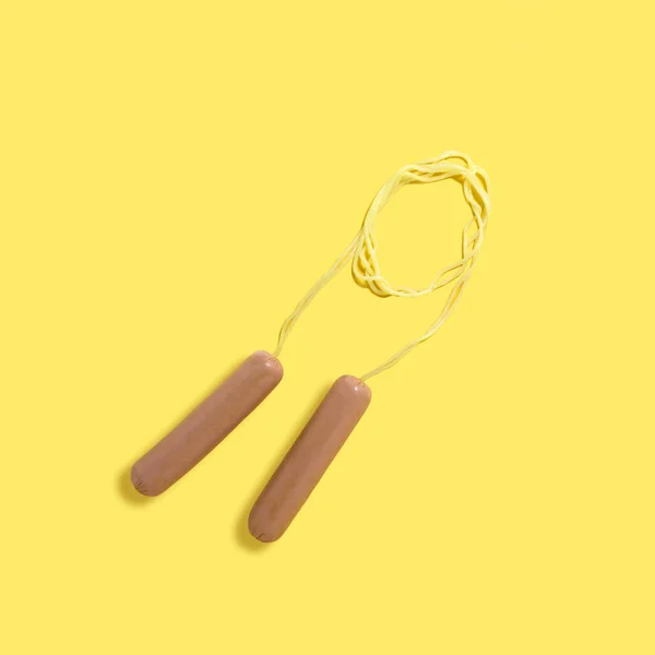 Corde Sauter Spaghettis Saucisses Pour Hot Dog Style Minimal Idée — Photo