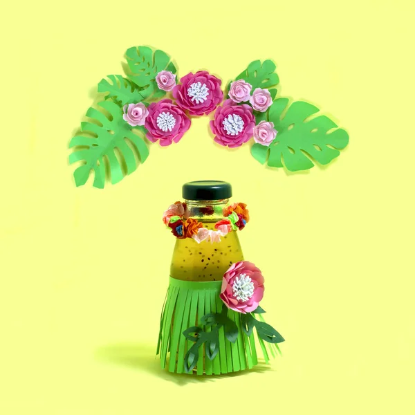 Decoração de bebidas de verão para festa havaiana — Fotografia de Stock