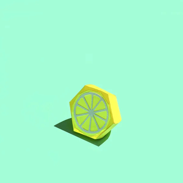 Papier halve citroen in felle zon — Stockfoto
