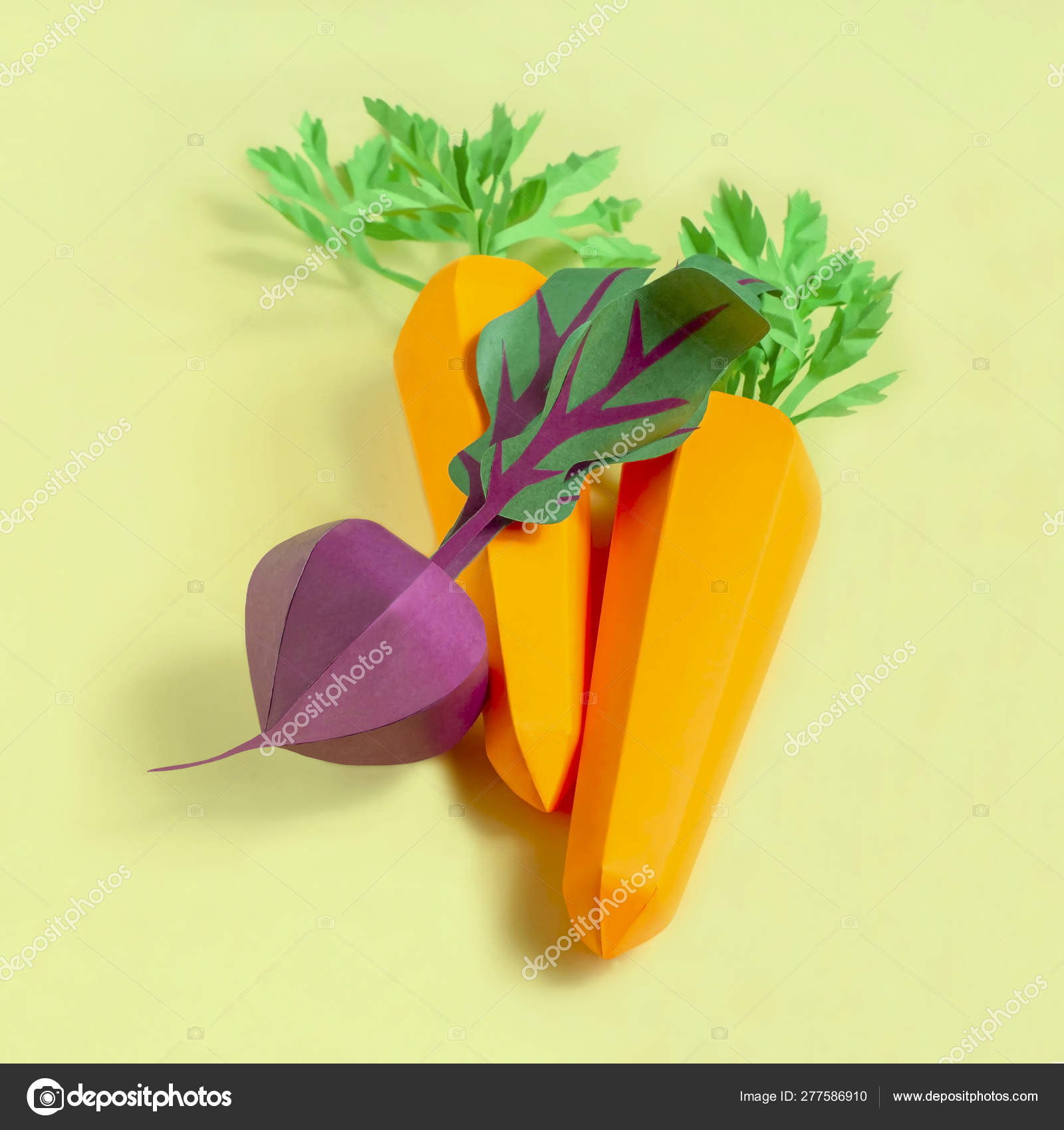 Carrot And Beet Made From Paper Stock Photo C 13 Smile 277586910