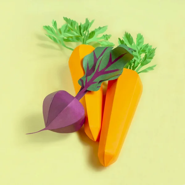 Zanahoria y remolacha de papel — Foto de Stock