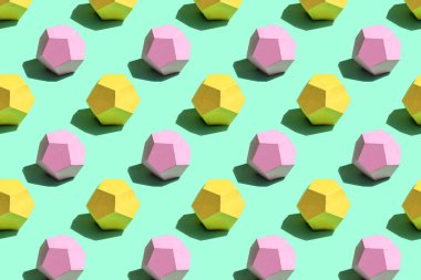 Çok renkli dodecahedron ile renkli arka plan  