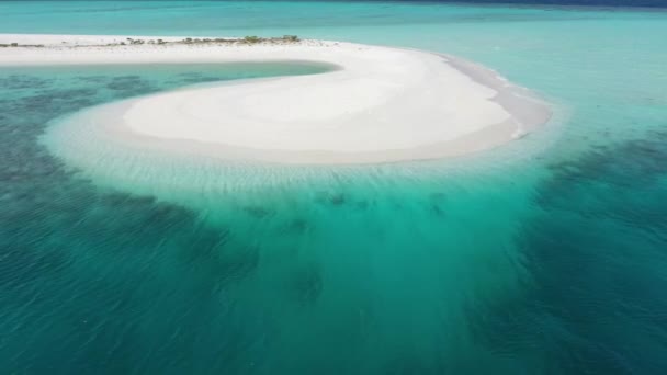 Okyanusu Adaları Uçak Mercan Kum Kar Beyaz Plajları Ile Çekim — Stok video