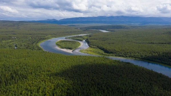 Urais Subpolares Territórios Norte Rússia Natureza Intacta Limpo Água Potável Fotografia De Stock