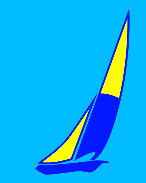 Sailing Yacht Proudly Glides Wave — Stock Vector