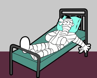  bir doktor bekliyor bandajlı hasta