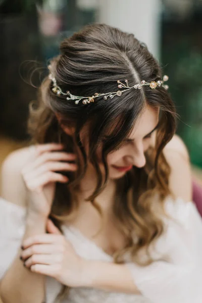 Ritratto Sposa Con Bouquet — Foto Stock