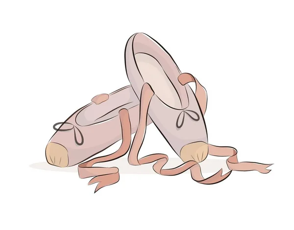 Ilustração Vetorial Sapatos Bailarina — Vetor de Stock