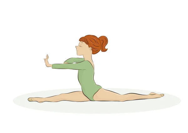 Διάνυσμα Illustraion Από Μια Gymnastgirl Streching — Διανυσματικό Αρχείο