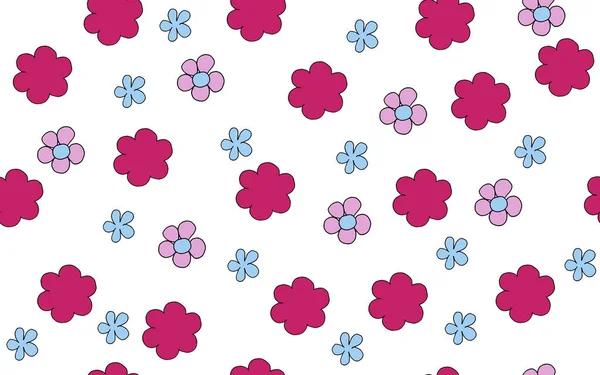 Vektorillustration Wildblumen Nahtloser Hintergrund Muster Für Die Gestaltung Von Stoff — Stockvektor