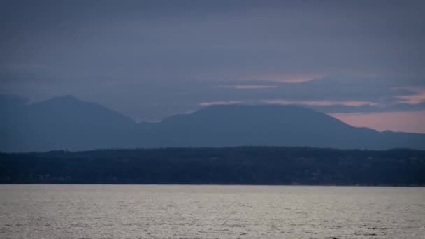 Fall Sunset Puget Sound Seattle Golden Gardens — Stock Video