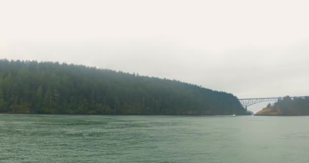 Een Stevige Cruise Puget Sound Een Ochtend Bewolkt Val — Stockvideo