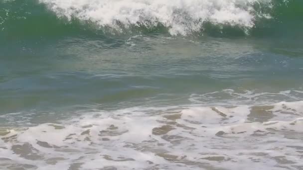 在圣莫尼卡阳光明媚的夏日 海浪在缓慢的运动中坠落 — 图库视频影像