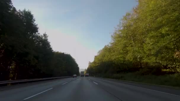 Sonbahar Kış Sabahı Cascade Dağları Sürüş Başlığı Doğru Merkezi Washington — Stok video