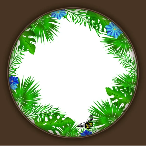 熱帯地方でベクトル円形の窓 — ストック写真