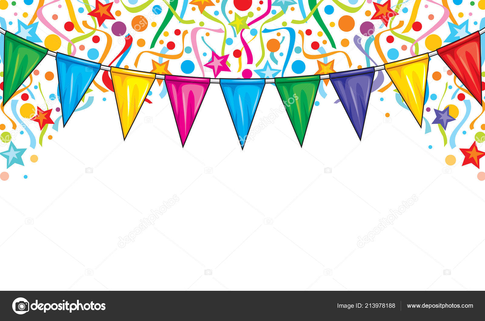 Background Design Party Streamers Confetti Party Flags Festive Design  Celebration Stock Vector by ©Tribaliumivanka 213978188
