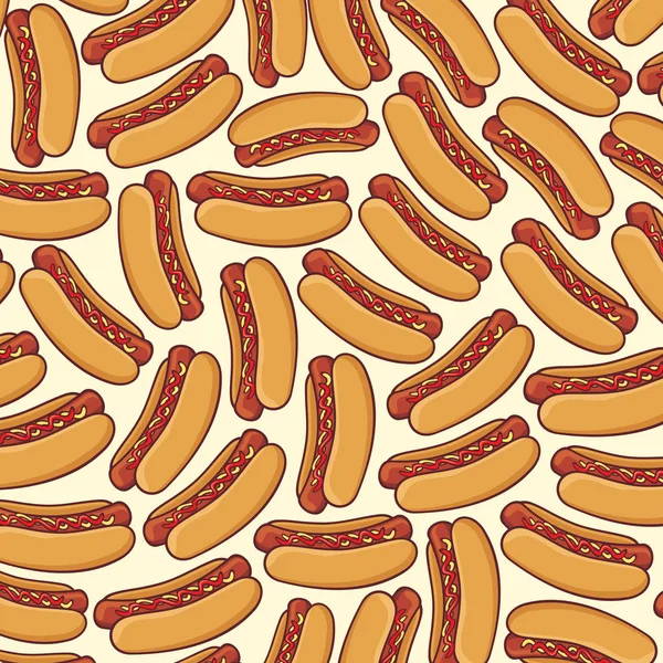 Motif Fond Avec Hot Dog — Image vectorielle
