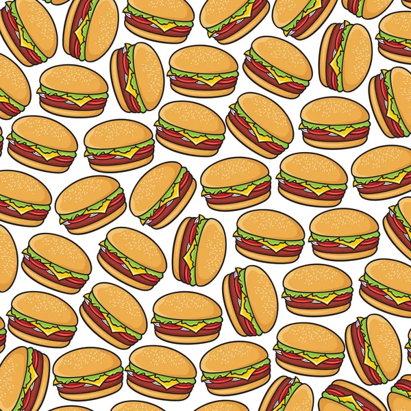 Motif Fond Avec Hamburgers — Image vectorielle