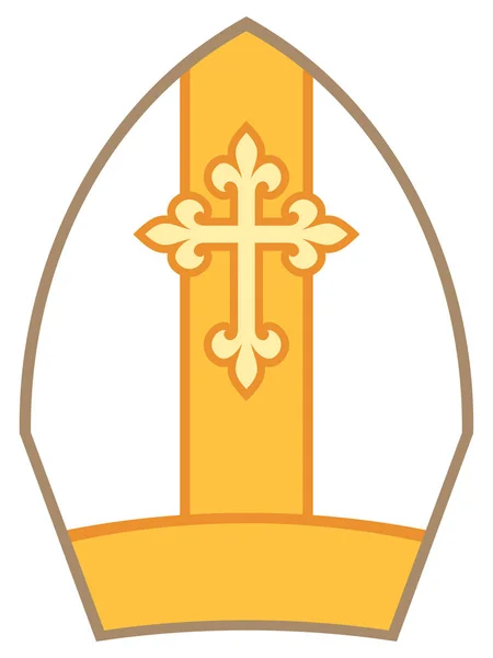 Ilustración Vectorial Bishop Mitre Miter — Vector de stock