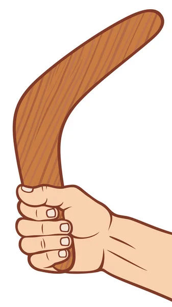 Boomerang Hand Vector Illustration — Stock Vector