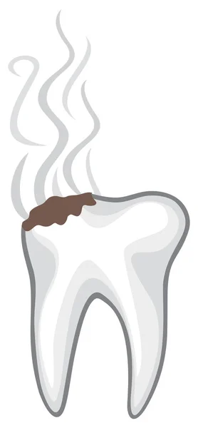 Zarar Görmüş Veya Sağlıksız Insan Diş Çürüğü Kötü Koku Ile — Stok Vektör