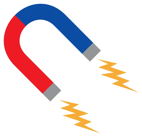 Hoefijzer Rood Ijzer Magneetpictogram — Stockvector