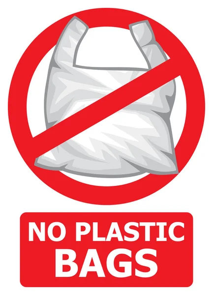 Немає Пластикових Пакетів Заборонений Знак — стоковий вектор
