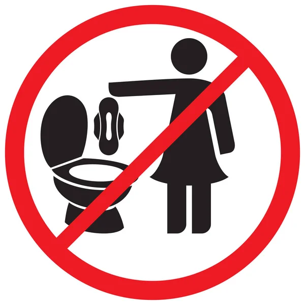 Prega Non Gettare Assorbenti Igienici Nel Water Segno Vettoriale — Vettoriale Stock