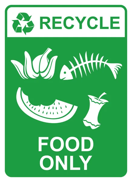 Reciclar Signo Vectorial Solo Alimentos — Vector de stock