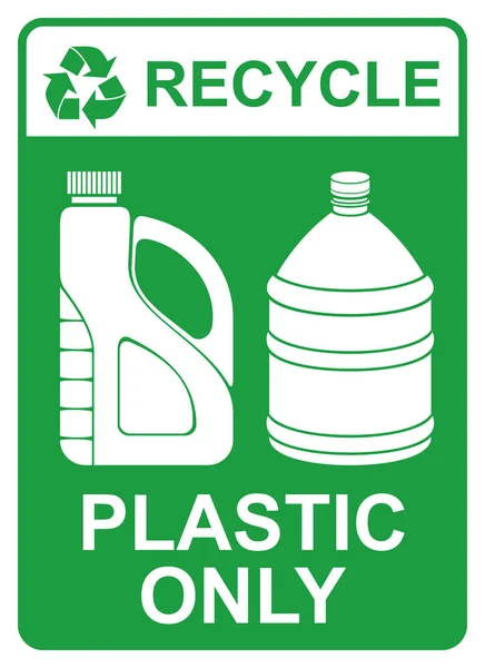 Reciclar Signo Vectorial Solo Plástico — Vector de stock